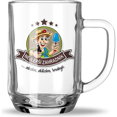 Nekupto Dárkový půllitr Nejlepší zahradník Hobby v dárkové krabičce 9, 14 cm 500 ml 3 x 500 ml