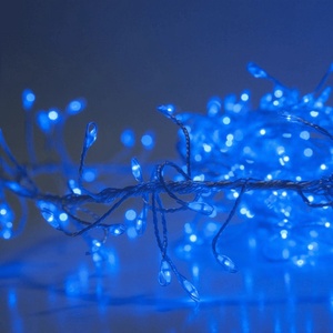  Светещ гирлянд 100 Micro LED, син с 8 функции за светене, зелен кабел 10м. К12