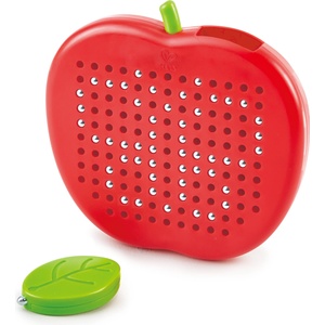 Hape Детска игра Hape - Магнитна дъска за рисуване с топчета, Ябълка (H1712)