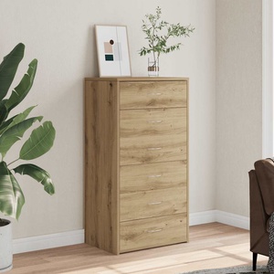 vidaXL Шкаф с 6 чекмеджета Artisan Oak 50x34x96 cm Инженерна дървесина (855891)