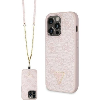 GUESS Кейс Guess GUHCP15LP4TDSCPP за iPhone 15 Pro 6.1"", розов / розов, твърд, Crossbody 4G Metal Logo (KXG0074566)