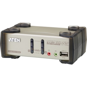 ATEN KVMP превключвател, ATEN CS1732B, 16 порта, USB, VGA, Audio, OSD, Черен/Сребрист (ATEN-CS1732B-A7-G)