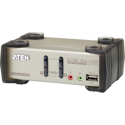 ATEN KVMP превключвател, ATEN CS1732B, 16 порта, USB, VGA, Audio, OSD, Черен/Сребрист (ATEN-CS1732B-A7-G)