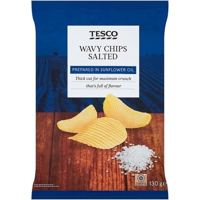 Tesco Smažené bramborové lupínky solené 130 g