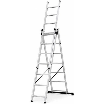 Hliníkový trojdílný žebřík 3x7 stupňů, 4,3 m, max. zátěž 150 kg - AH607A AHProfi