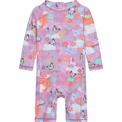 Color Kids Детски цял бански от ликра (UV защита) Color Kids Baby's Suit L/S AOP Lycra - Lavender Mist - размер 104 (EU) (750-2552-0616)