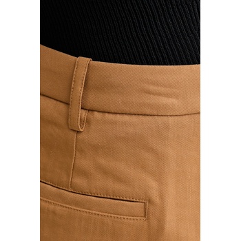 A. L. C Ленен къс панталон A. L. C. Charles в кафяво с изчистен дизайн със стандартна талия 2PANT01158 (2PANT01158)