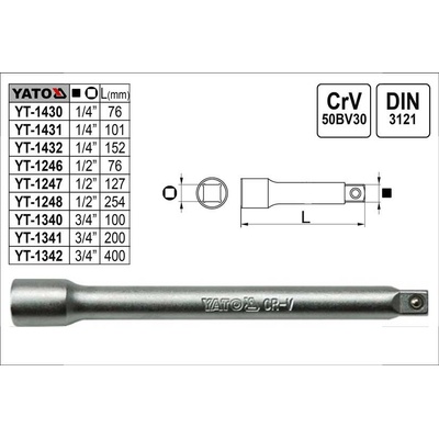 YATO YT-1248 prodlužovací nástavec 254 mm