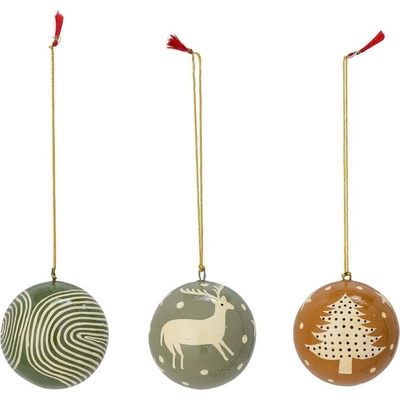 Bloomingville Ozdoba Mia zelená papírová hmota SET 3ks