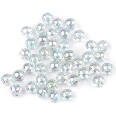 Stoklasa Plastové korálky duhové Ø8 mm Balení: 10 g, Varianta: 1 (205) transparent 1 (205) transparent