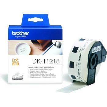 Brother Лента за етикетен принтер Brother DK-11218, черно върху бяло, 24mm x 90mm, 400 етикета (DK11218)