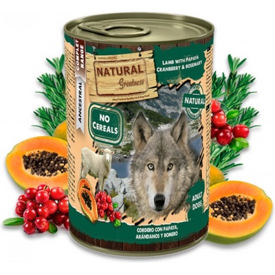 Natural Greatness jahňacie papaya brusinky 400 g