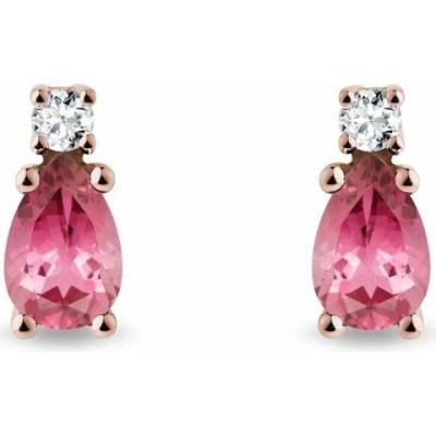 Klenota turmalínové s diamanty v růžovém zlatě k0432044