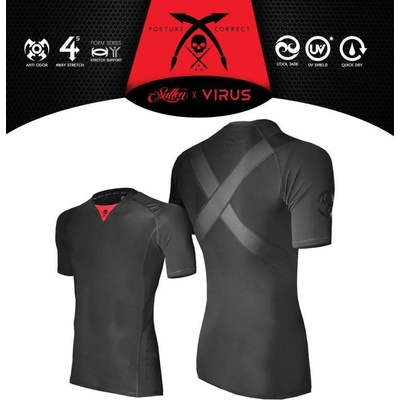 SULLEN Мъжка тениска (техническа) sullen -virus x sullen posture correct - scm0042_bk