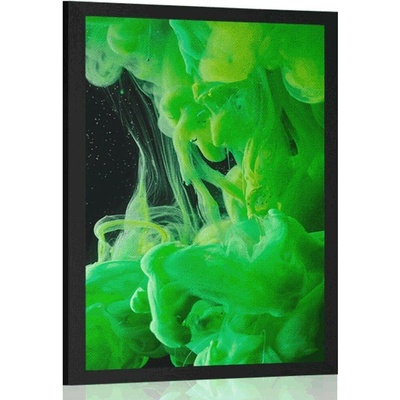 Plakát zelené tekoucí barvy - 20x30 silver