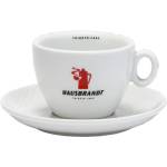 Hausbrandt Чаша и чинийка Hausbrandt Latte Macchiato с червено лого 330 мл