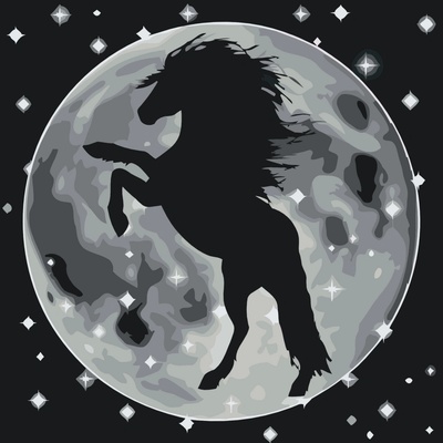 Vymalujsisam Malování podle čísel Silueta koně na měsíci