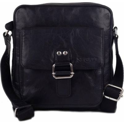 Segali pánska kožená crossbody taška 3289 Black