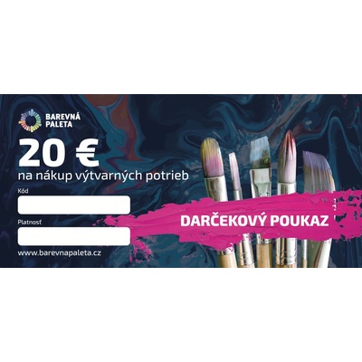 Darčekový poukaz v hodnote 20 € Verzia: Tlačený poukaz v darčekovej obálke
