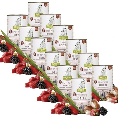Isegrim Dog Adult Mono Reindeer pure with Blackberries Champignons & Herbs 12 x 400 g