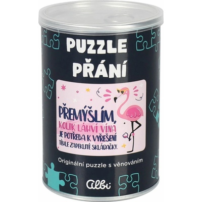 {Přání puzzle s věnováním - plameňák ALBI PZZ-1