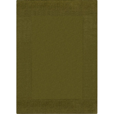 Flair Rugs Tuscany Textured Wool Border Green Zelená
