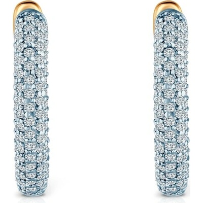 SAVICKI Náušnice dvoubarevné zlato, laboratorní diamanty B-K-K0776-00483-585-ZB