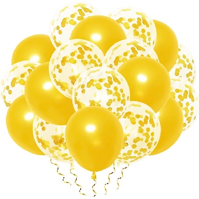 PartyPal Sada zlatých balonků s konfetami