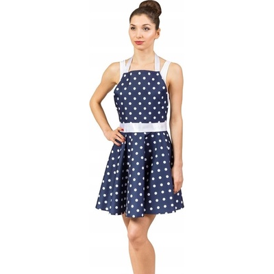 Froster Tečkovaná kuchyňská zástěra ve tvaru šatů