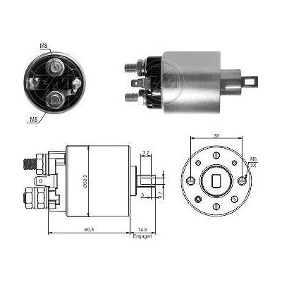 Spínač startéru S13-527B Hitachi 2130-17011