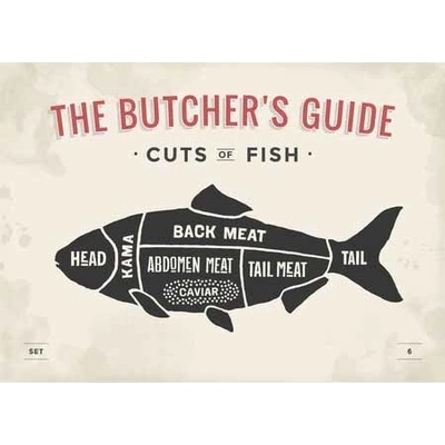Ceduľa The Butchers Guide - Cuts of Fish big