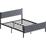 ASIR GROUP Метално двойно легло KAROM 120x200 см, сиво, товароносимост 120 кг (AS3242)