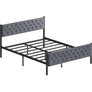 ASIR GROUP Метално двойно легло KAROM 120x200 см, сиво, товароносимост 120 кг (AS3242)