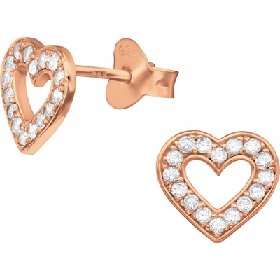Bangles.cz srdce se zirkony rose gold 2143