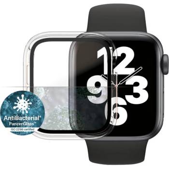 Panzer Стъклен протектор за часовник със силиконова рамка PanzerGlass за Apple watch Series 4/5/6/SE 40mm, AntiBacterial - Прозрачна рамка, 118440