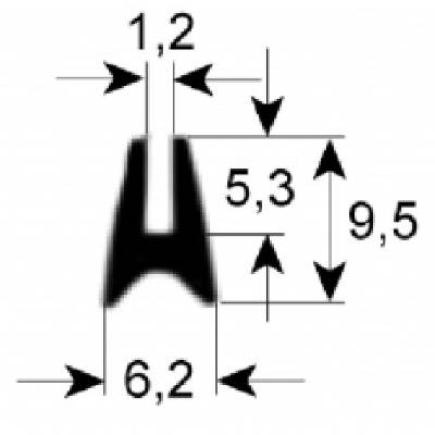 900143VY Okenní těsnění šedé, profil 1530 - metráž