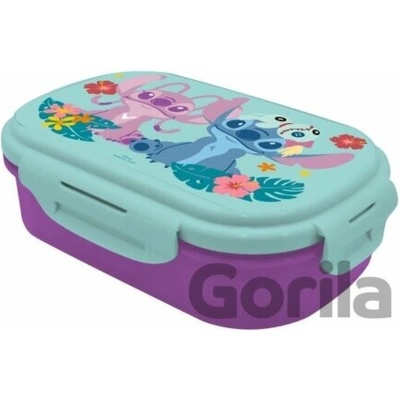 Lilo a Stitch Svačinový box Disney Stitch s vidličkou fialový