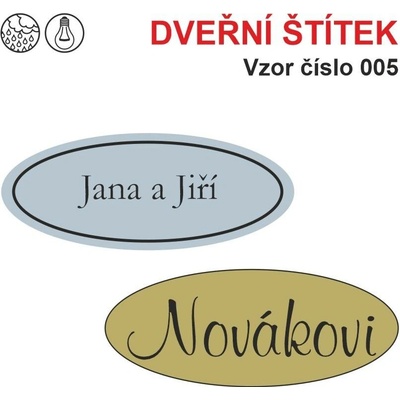 Gravírování - Dveřní štítek - 005 (Jmenovka na dveře s vaším textem)