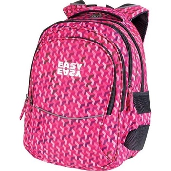 Easy batoh tříkomorový růžový vzor