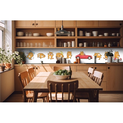 DIMEX ART Фототапет за кухня - котешки емоции 420 x 60 см