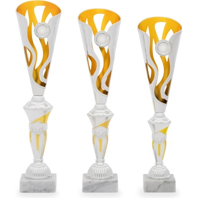 Pohár DESIGN výška 41 cm stříbrný/zlatý