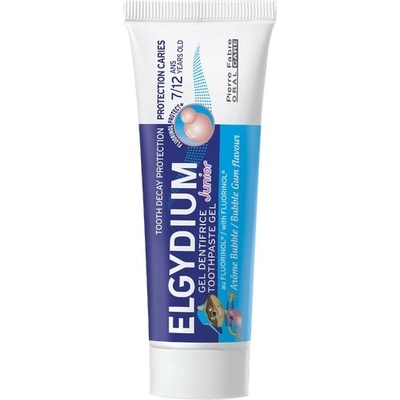 ELGYDIUM Junior Гелообразна паста за зъби, вкус на дъвка, 7-12 години, 50 ml