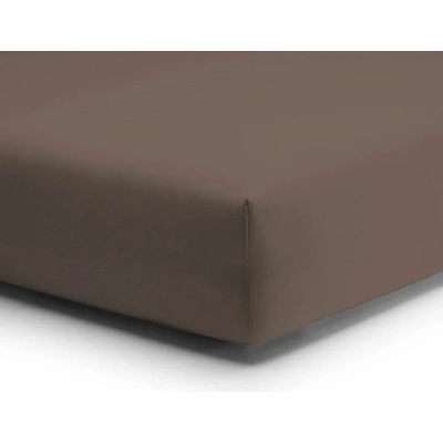 Schlafgut prostěradlo Jersey Basic tabák mako bavlna 180-200x200x20