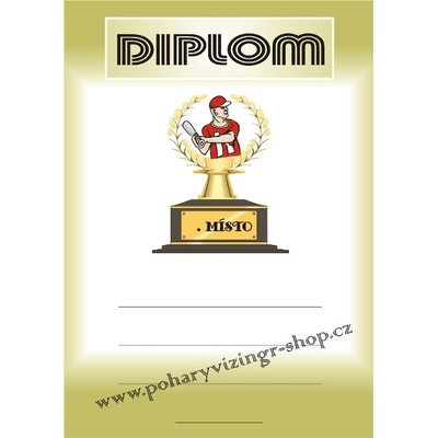 VIZINGR Baseball diplom A4 č.6