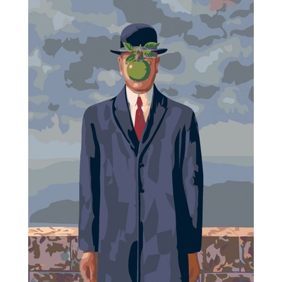 zuty Malování podle čísel Syn člověka René Magritte 80 x 100 cm vypnuté plátno na rám