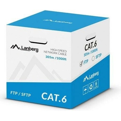 Lanberg LCF6-11CU-0305-S FTP, CU, cat. 6, 305m, šedý