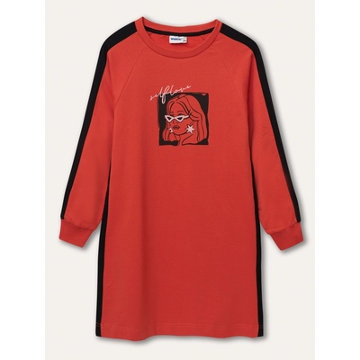 Winkiki dievčenské šaty WTG 22104 tehlová oranžová