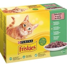 Friskies s hovädzím kuraťom tuniakom treskou krmivo v šťave 12 x 85 g