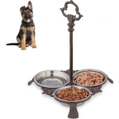 Sada 3 ks liatinových misiek s rukoväťou pre zvieratá, RD28991