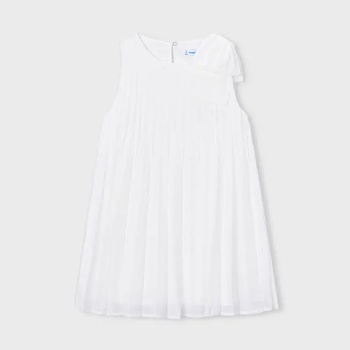 Mayoral Рокля плисирана в мръснобял цвят за мини момиче Mayoral
